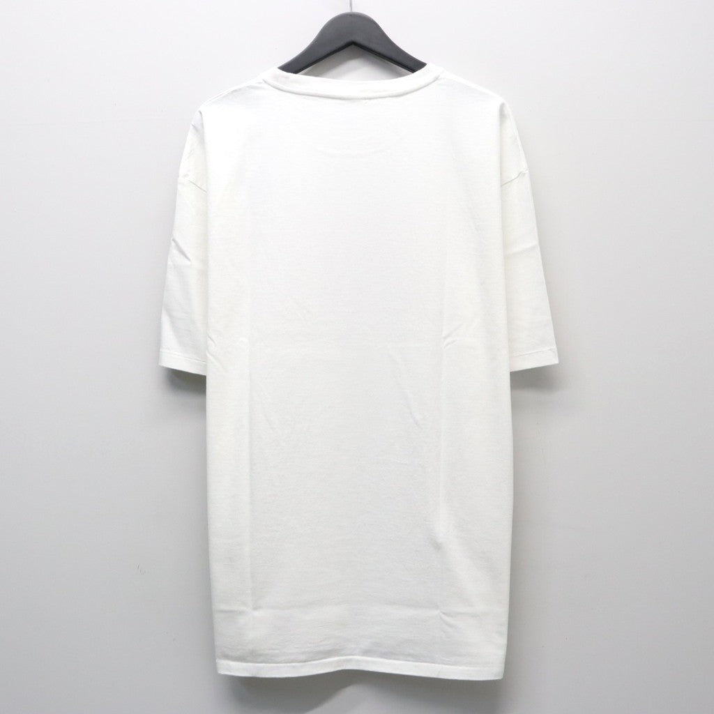 WASHED HEAVY WEIGHT CREW NECK T-SHIRT ( TYPE-12 ) #WHITE-BLUE [26SS-WMT-WT13]