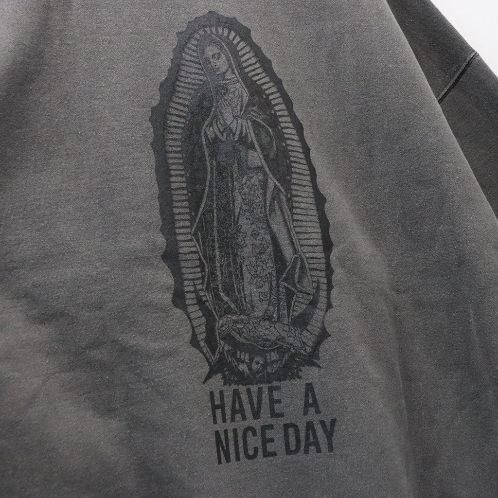 WASHED MIDDLE WEIGHT CREW NECK SWEAT SHIRT ( TYPE-2 ) #GRAY/BLACK [26FWE-WMC-SS04]