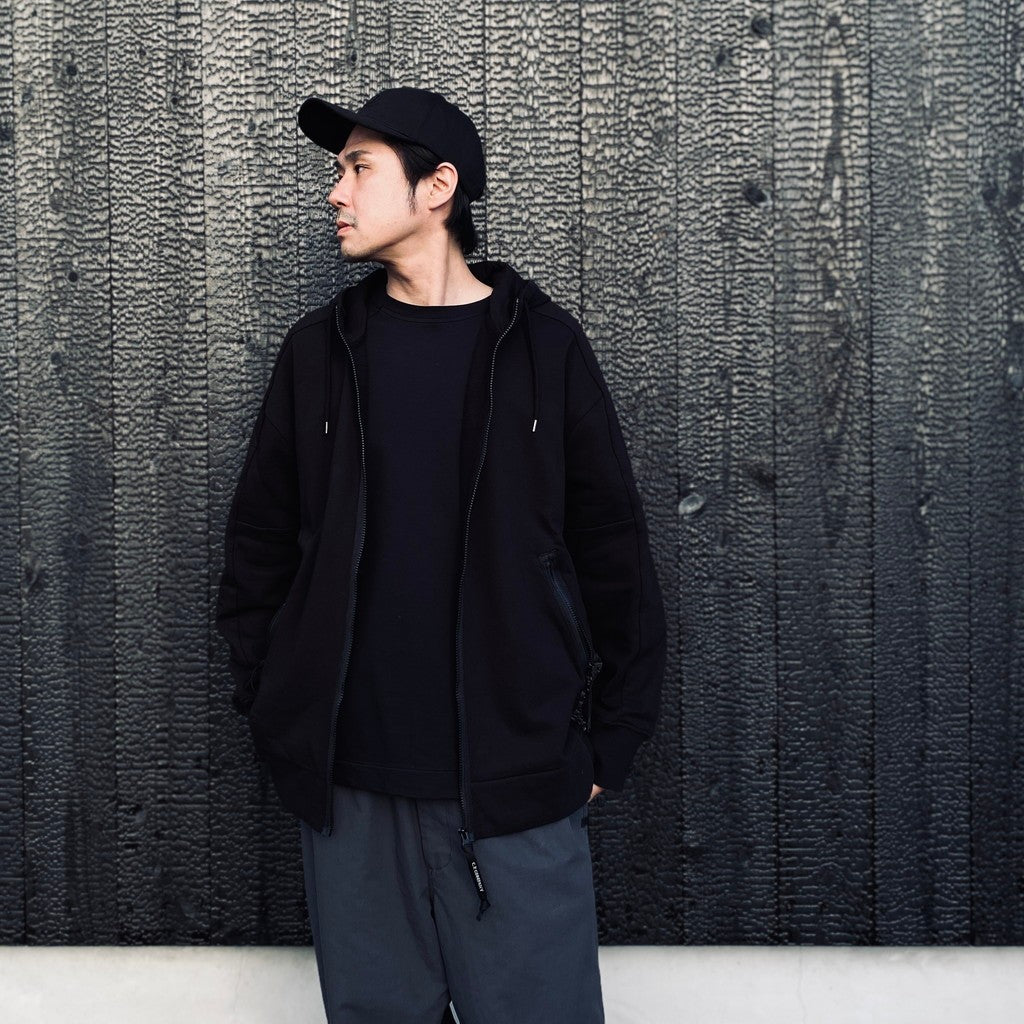 DIAGONAL RAISED FLEECE GOGGLE SWEATSHIRT #BLACK 999 [RCCMSS715A-005086W]