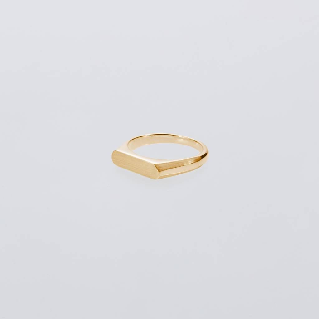 Signet Ring with Hair Line -Thin- -Gold- #GOLD [XOR120G]