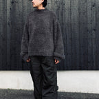 Classic Shaggy Knit Jumper (FUR KNIT) #CHARCOAL [M-P4-KW3]