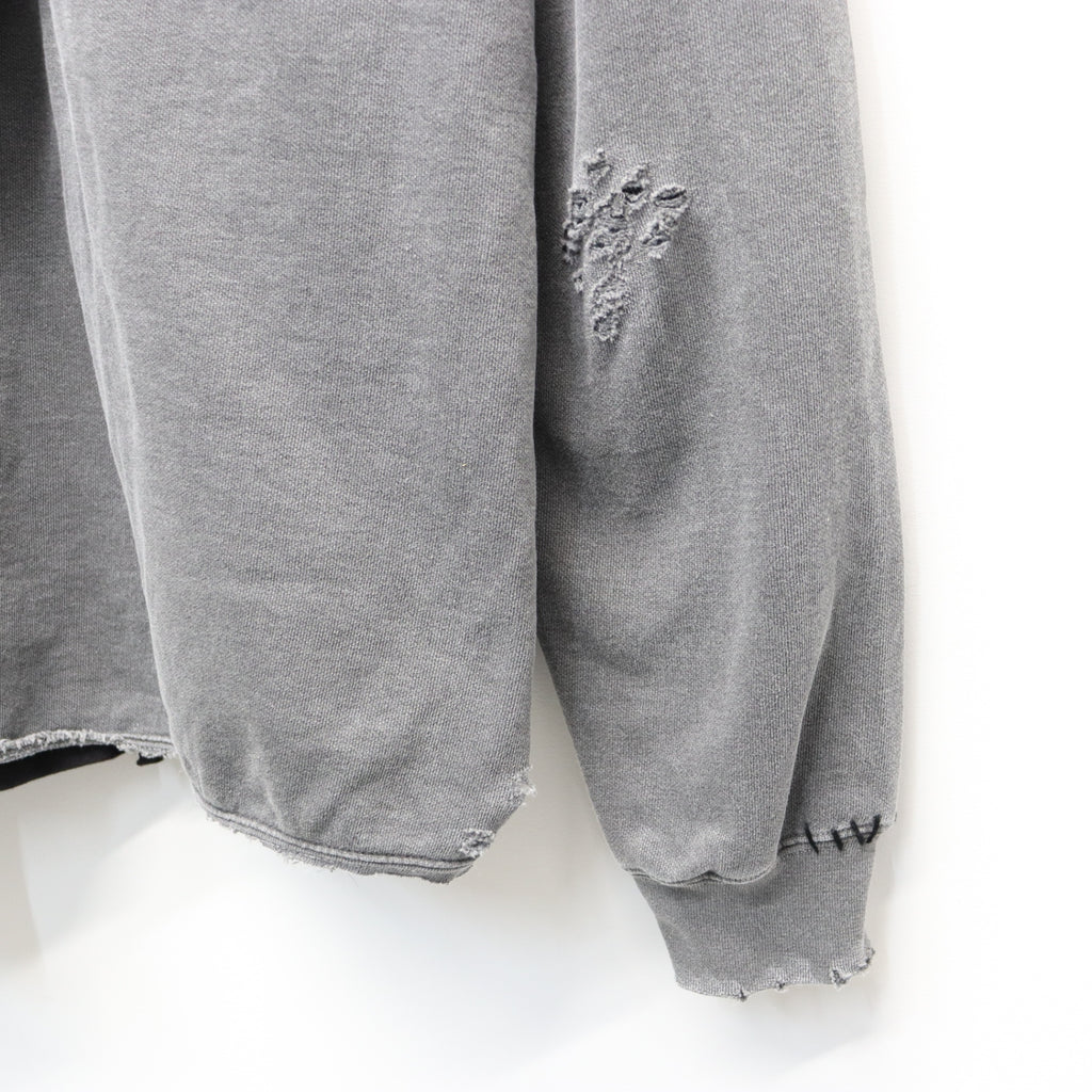 Bootleg Layered Crew Sweat (A MAN'S SHADOW) #AGED BLACK [M-P2-BG3]