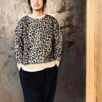 LEOPARD MOHAIR CREW NECK SWEATER #IVORY [25FW-WMK-KN07]