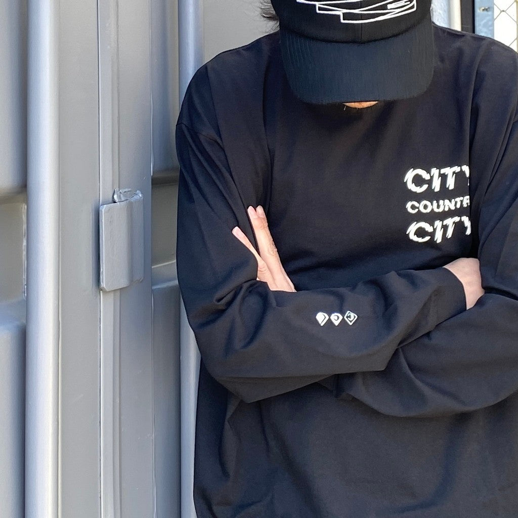 Cotton L/s T-shirt_City Country City #BLACK [CCC-241T004]