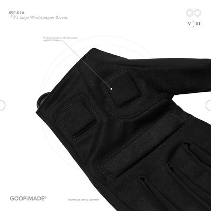 「8SE-01A」 「守」Logo Wind-stopper Gloves #SHADOW [GOOPI-24AW-DEC-04]