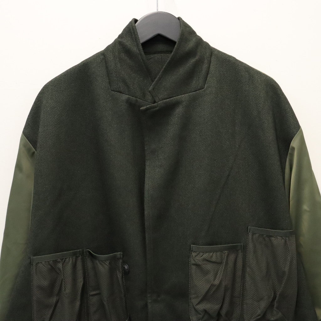 TECH LOOSE 2B JACKET FLANNEL #D.OLIVE [BJ-32026W]