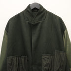 TECH LOOSE 2B JACKET FLANNEL #D.OLIVE [BJ-32026W]