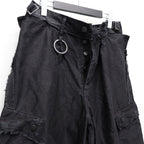 Slash Seam Twist Cargo Pants (PIGMENT DYED MOLESKIN) #BLACK [M-P2-PT13]