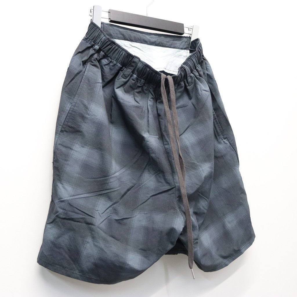 TASLAN NYLON CHECK EASY SHORTS #BLACK [CCC-261P004]