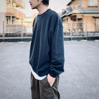 BIO WASHED EASY SWEAT SHIRTS #ASH CHARCOAL [HOD25AWSWESS]