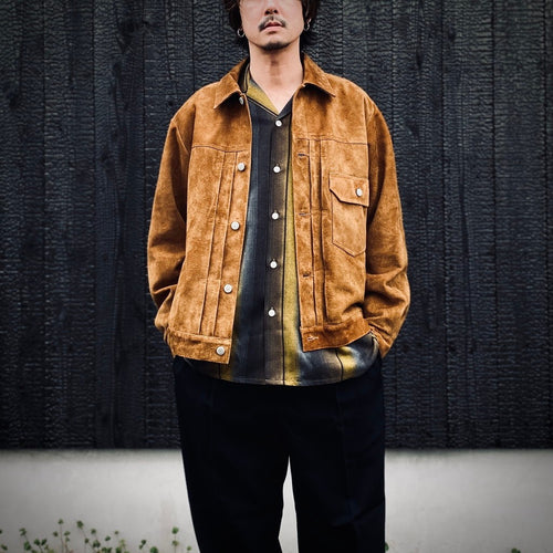 SUEDE LEATHER TRUCKER JACKET ( TYPE-2 ) #BEIGE [26SS-WMO-BL04]