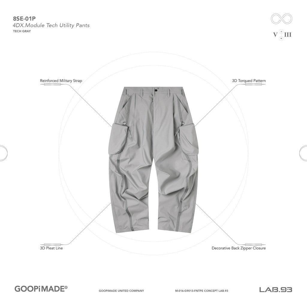 「8SE-01P」 4DX.Module Tech Utility Pants #TECH-GRAY [GOOPI-24AW-OCT-03]