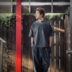 TECH DRAWSTRING S/S TEE #CHARCOAL [BE-41025]