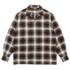 OMBRE CHECK OPEN COLLAR SHIRT L/S ( TYPE-1 ) #KHAKI [25FW-WMS-OC05]