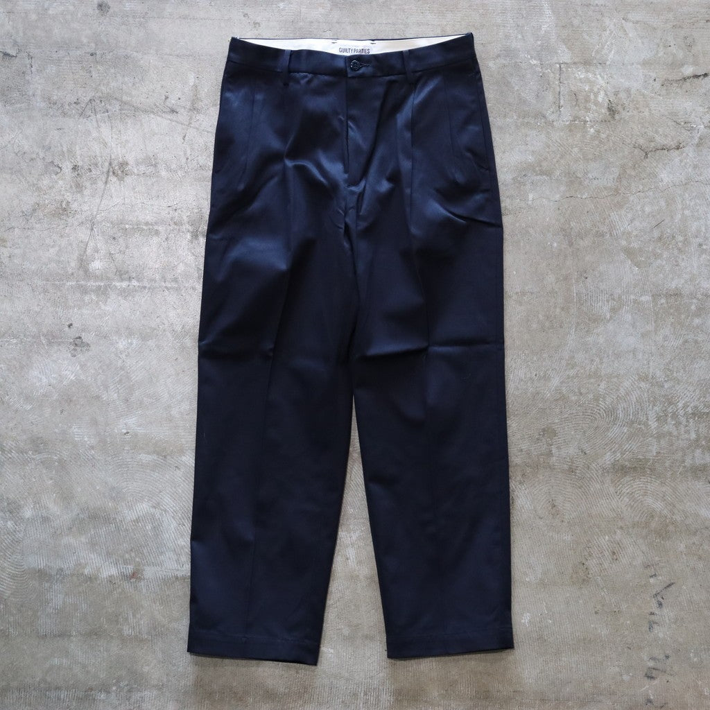 DOUBLE PLEATED CHINO TROUSERS #NAVY [24FW-WMP-PT02]