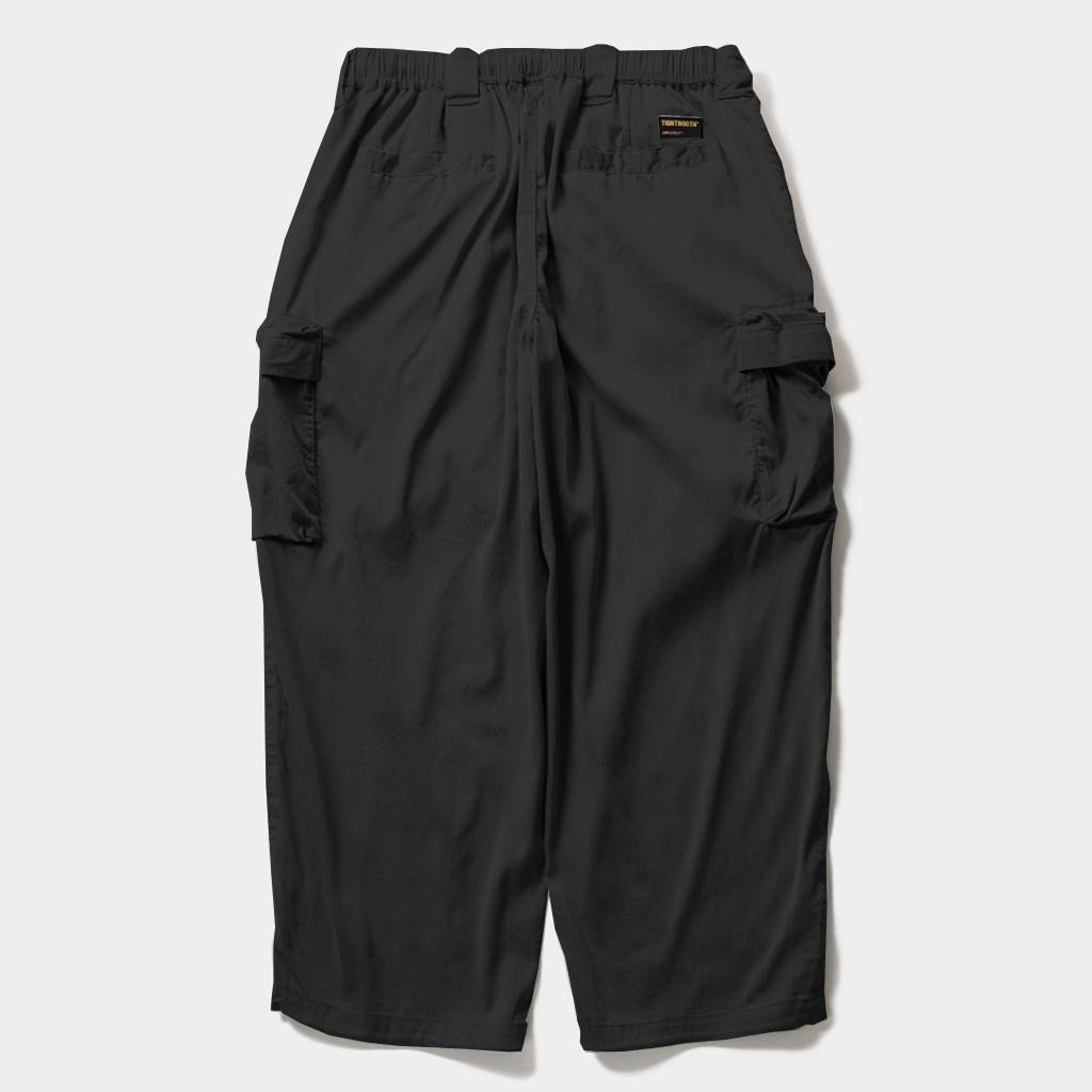 STRIPE BAGGY CARGO PANTS #Black [SU26-B06]