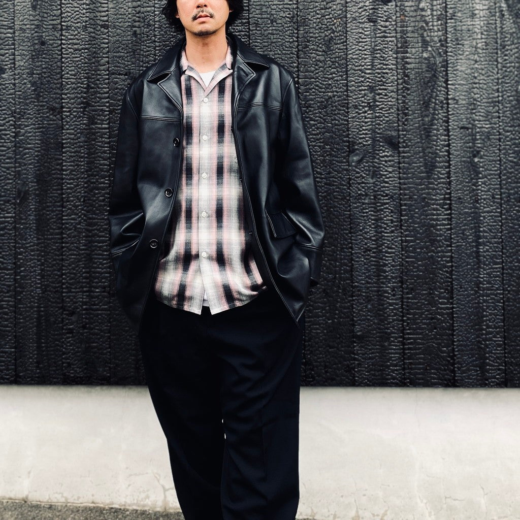LEATHER COAT ( TYPE-2 ) #BLACK [26FWE-WMO-CO02]