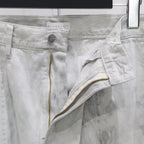 漂白寬鬆油漆工褲 #灰色 [25SS-FS-09 / FS1703]