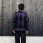 DIAMOND MOHAIR CREW NECK SWEATER #PURPLE [23FW-WMK-KN18]