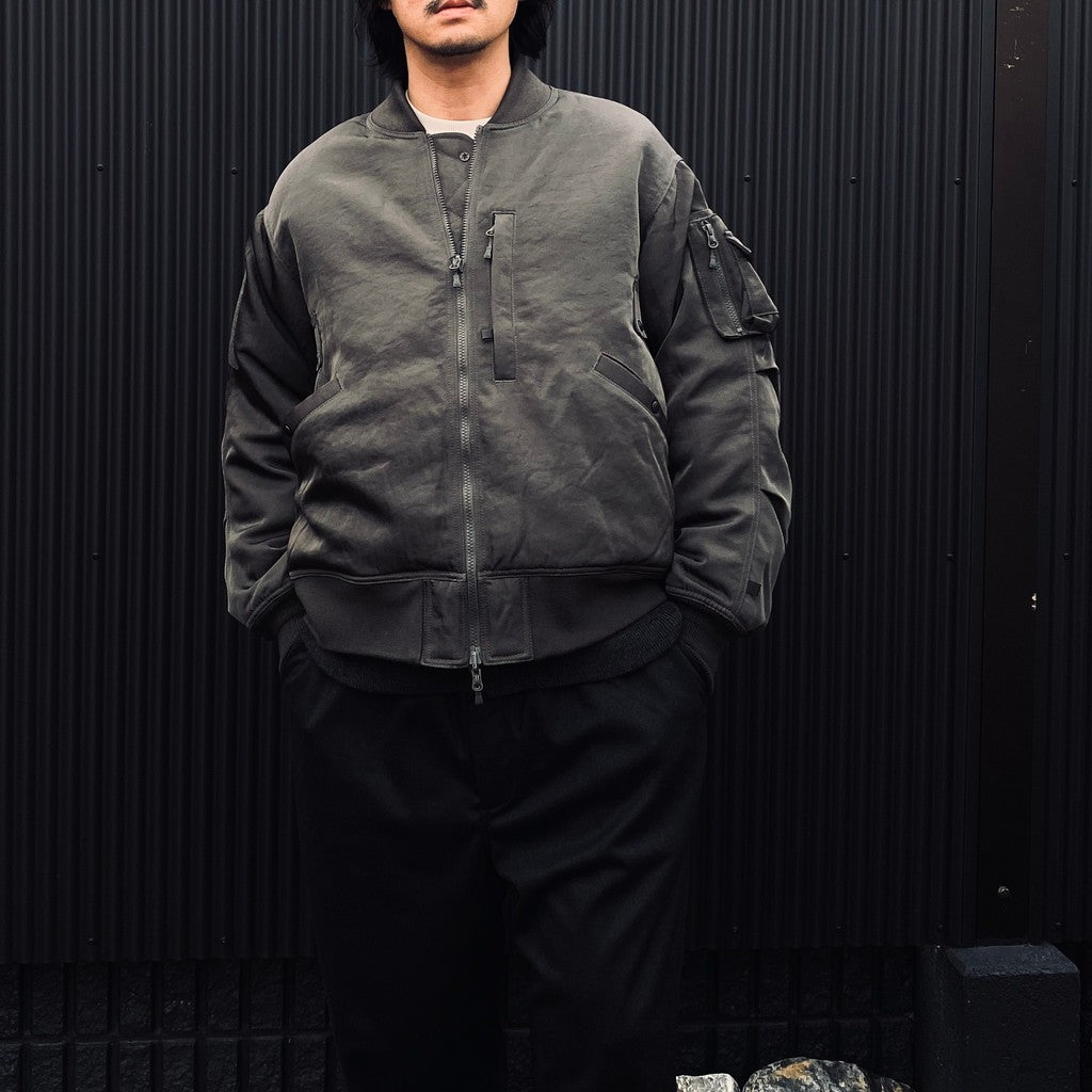 TECH REVERSIBLE MA-1 DOWN JACKET #CHARCOAL x OLIVE [BW-40026W]