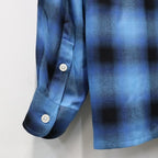 OMBRE CHECK OPEN COLLAR SHIRT L/S ( TYPE-5 ) #BLUE [26FW-WMS-OC08]
