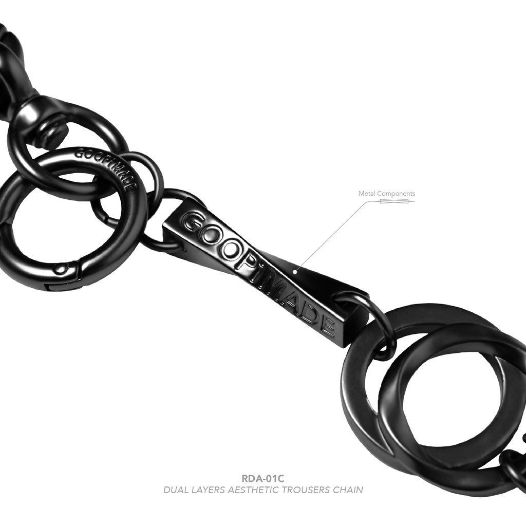 「RDA-01C」 - Dual Layers Aesthetic Trousers Chain #BLACK [GOOPI-25SS-FEB-03]