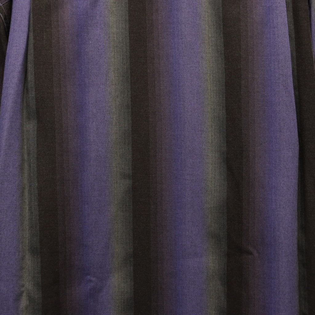 STRIPED OPEN COLLAR SHIRT L/S #PURPLE [25FW-WMS-OC07]