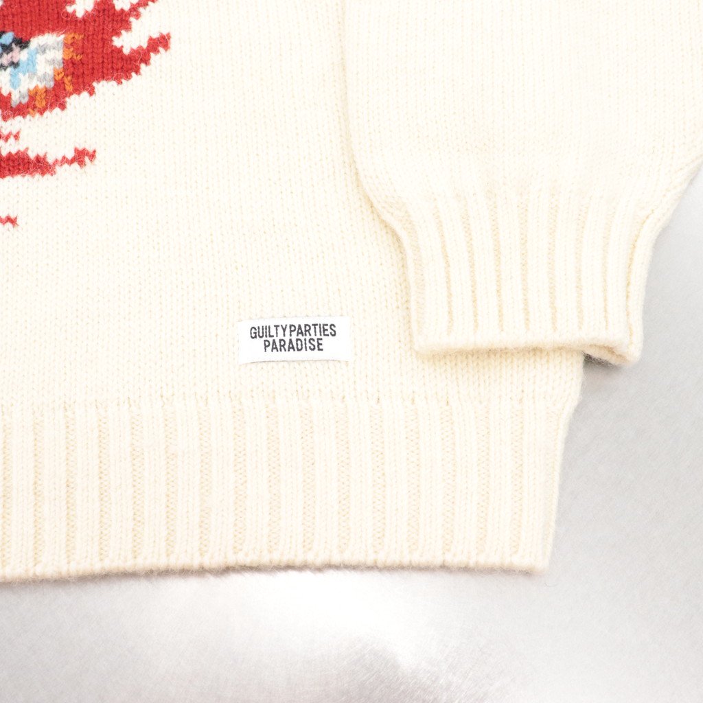 TIM LEHI | INTARSIA CREW NECK SWEATER #WHITE [22FW-WMK-KN22]