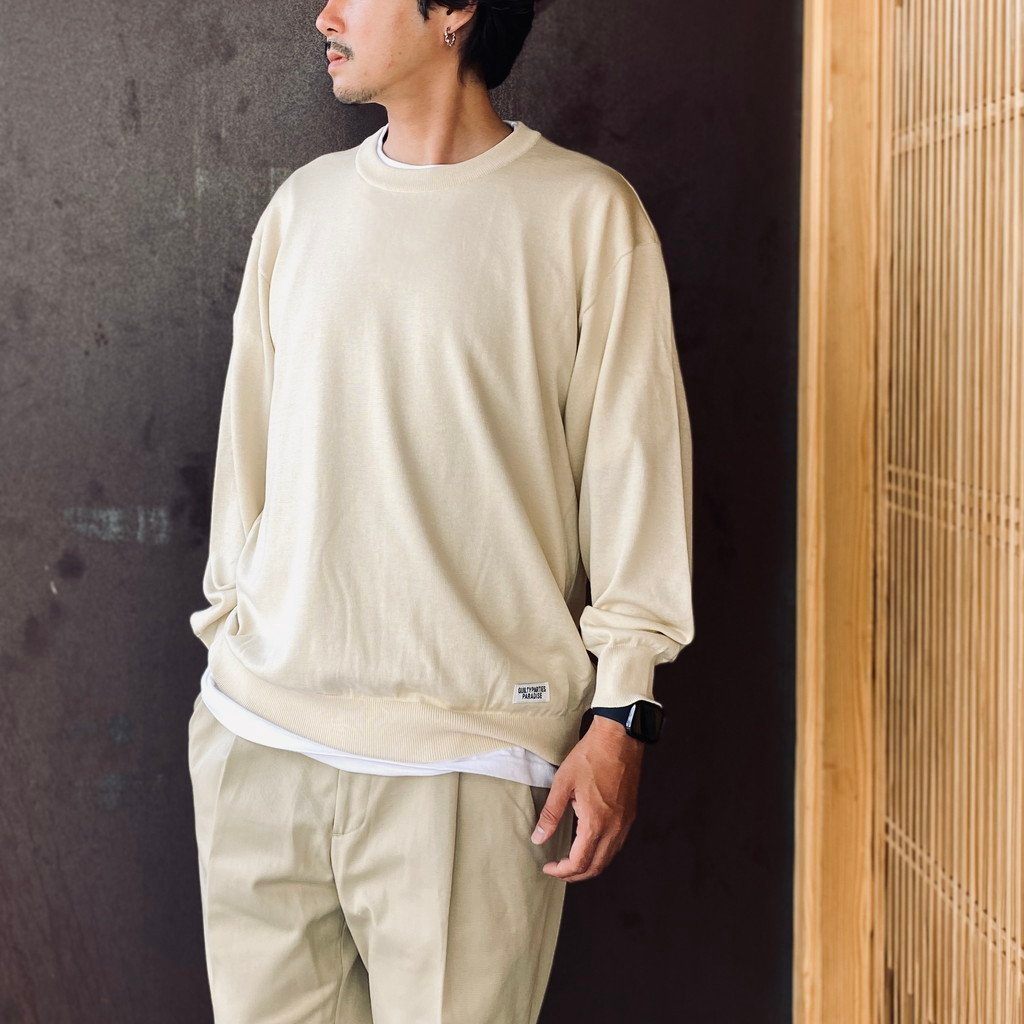 COTTON KNIT CREW NECK SWEATER ( TYPE-1 ) #IVORY [26FWE-WMK-KN01]