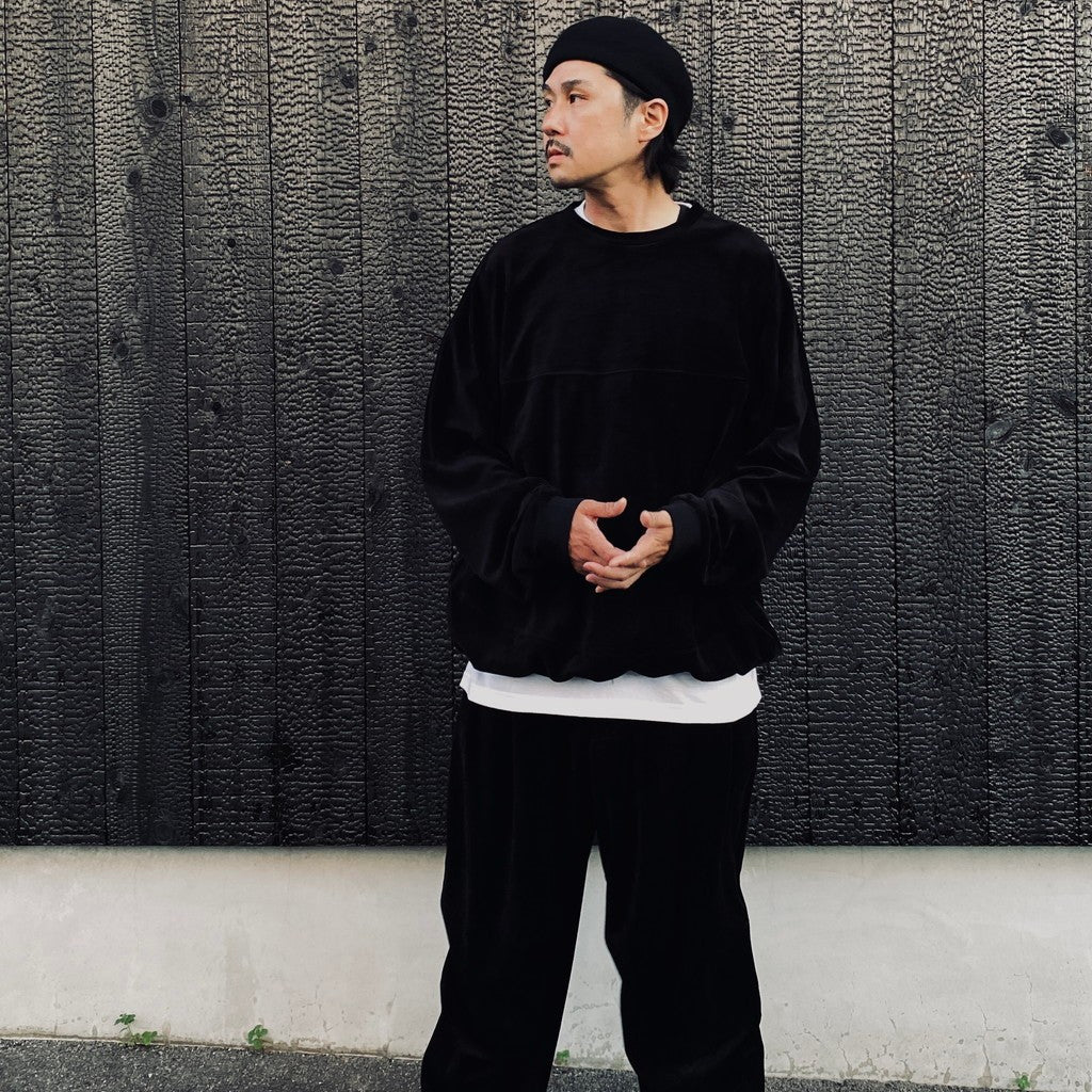 VELOUR L/S CREW #Black [FW26-SW03]