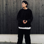 VELOUR L/S CREW #Black [FW26-SW03]