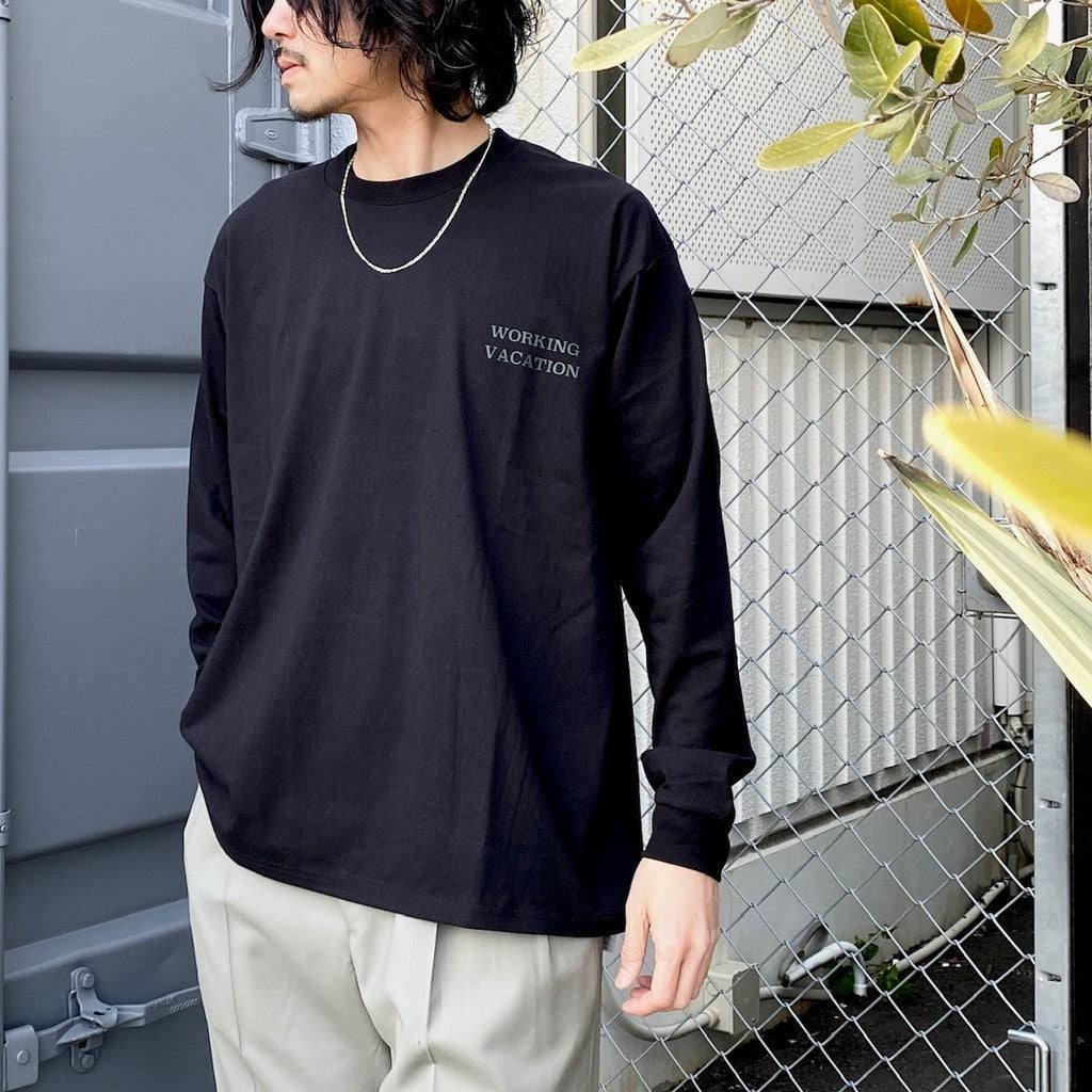 徽章長袖 T 卹 #黑色 [SC2410-LT01]