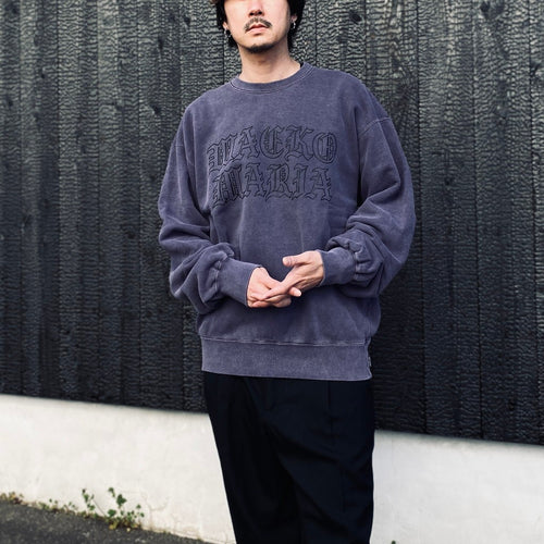 WASHED MIDDLE WEIGHT CREW NECK SWEAT SHIRT #PURPLE [26SS-WMC-SS06]
