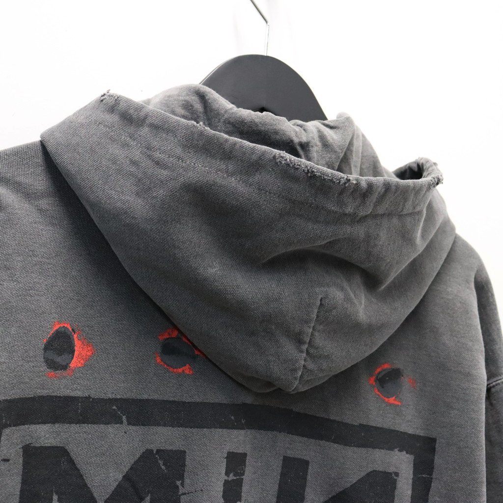 Bootleg Zip Up Hoodie With Damaged (ERROR S) #AGEDBLACK [M-P4-BG8]