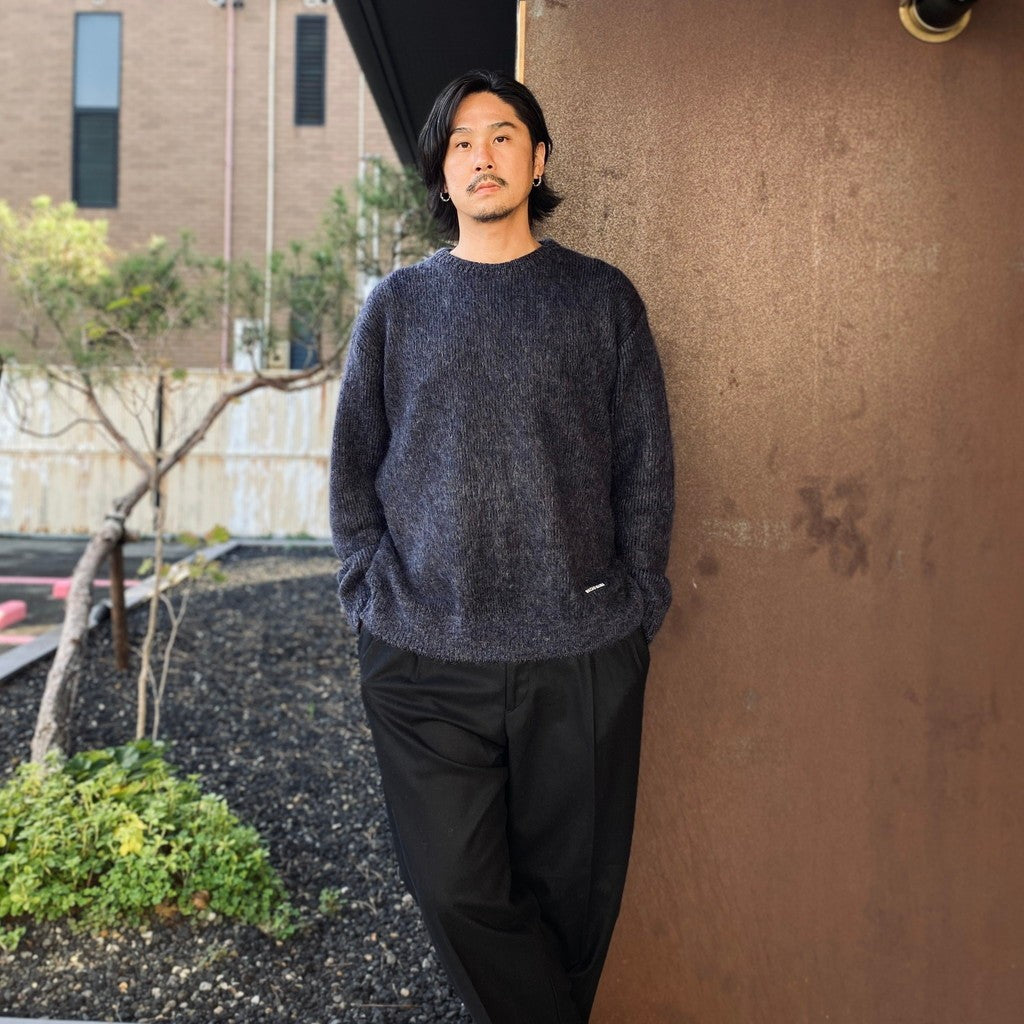 MIX MOHAIR CREW NECK SWEATER #PURPLE [26FW-WMK-KN03]