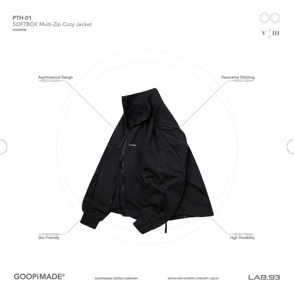 「PTH-01」 SOFTBOX Multi-Zip Cozy Jacket #SHADOW [GOOPI-24AW-NOV-02]