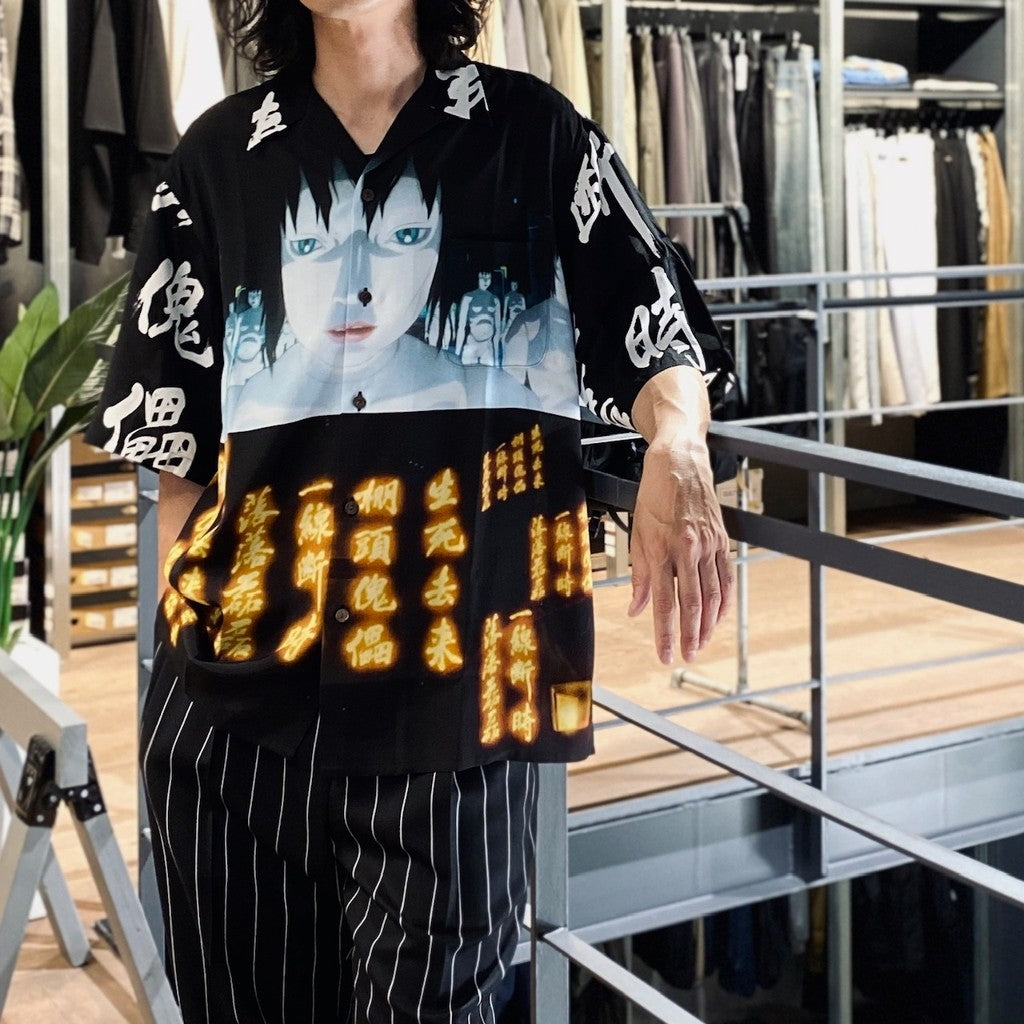 GHOST IN THE SHELL 2 INNOCENCE | Ghost in the Shell | S/S HAWAIIAN SHIRT -TYPE 2- #BLACK [INNOCENCE-WM-HI02]