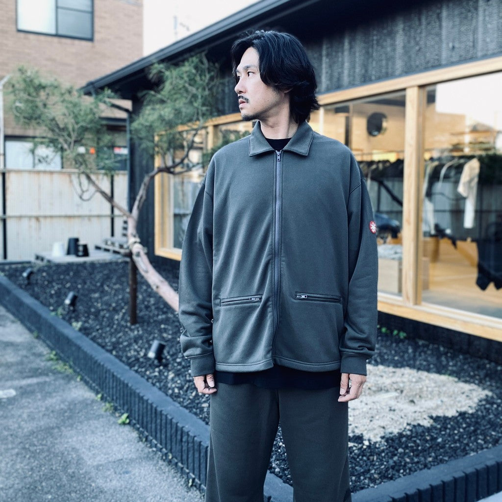 PE JERSEY COLLARED ZIP UP #CHARCOAL [CES29CS19]