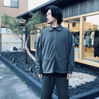 PE JERSEY COLLARED ZIP UP #CHARCOAL [CES29CS19]