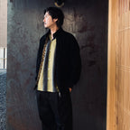 STRIPED OPEN COLLAR SHIRT L/S #YELLOW [25FW-WMS-OC07]