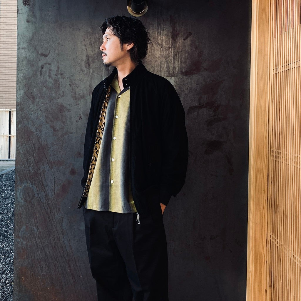 STRIPED OPEN COLLAR SHIRT L/S #YELLOW [25FW-WMS-OC07]