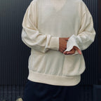 TECH KNIT CREW L/S Brewed Protein #OFF WHITE [BE-70026W]