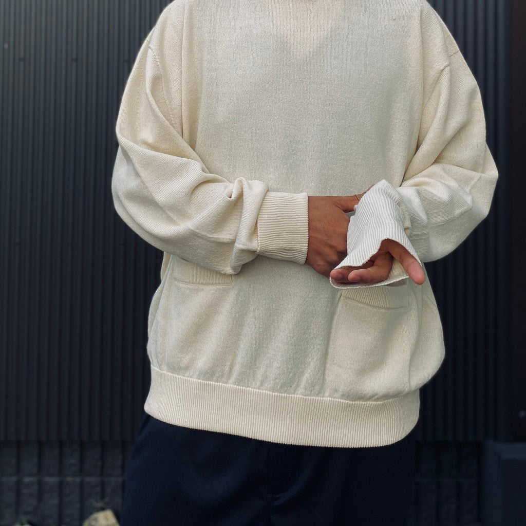 TECH KNIT CREW L/S Brewed Protein #OFF WHITE [BE-70026W]