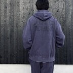 WASHED MIDDLE WEIGHT FULL ZIP HOODED SWEAT SHIRT #PURPLE [26SS-WMC-SS04]