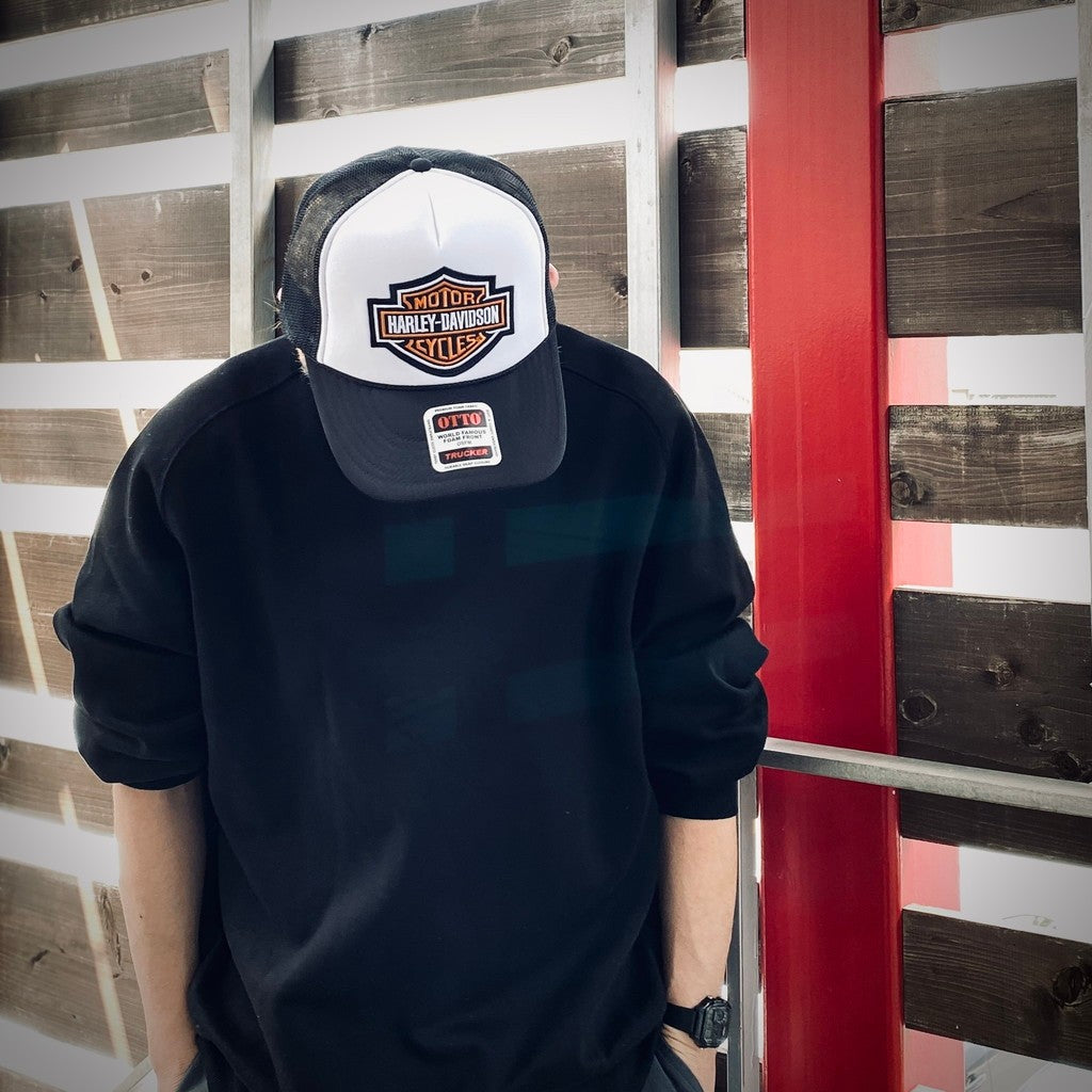 HARLEY DAVIDSON | ROAD DAWG CURVED BILL PATCH CAP #BLACK / WHITE [HD25SS-CAP-02]