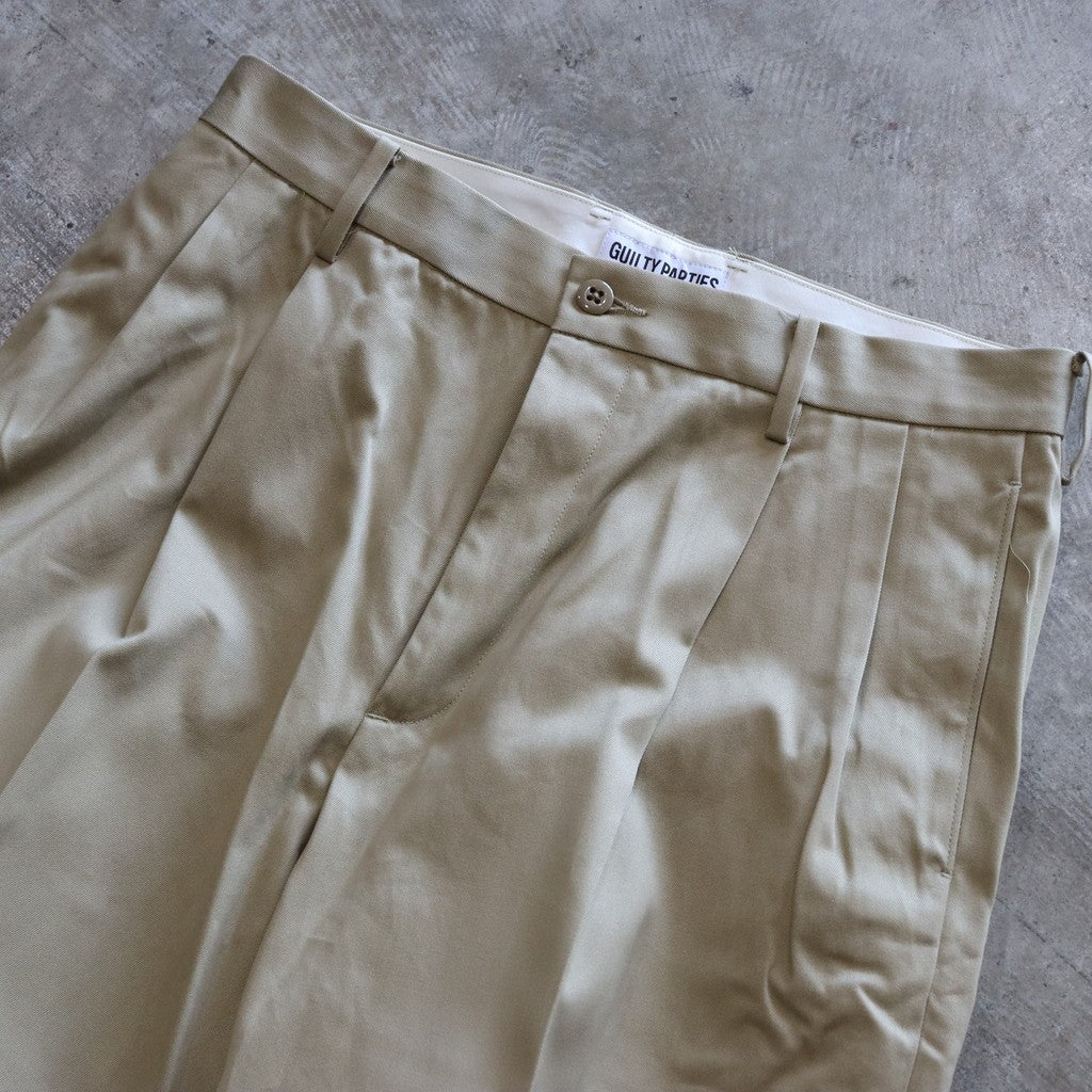 DOUBLE PLEATED CHINO TROUSERS #BEIGE [24FW-WMP-PT02]