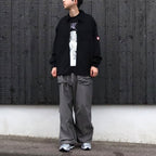 WAFFLE PE JERSEY ZIP SHIRT #BLACK [CES30CS21]