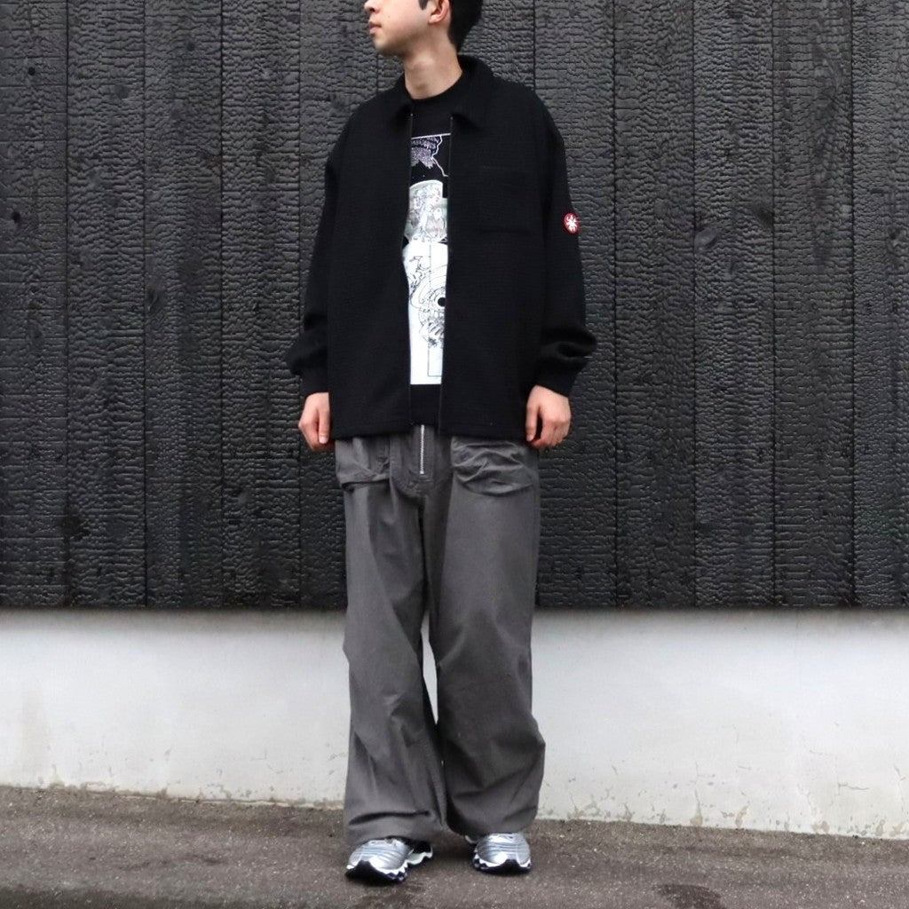 WAFFLE PE JERSEY ZIP SHIRT #BLACK [CES30CS21]