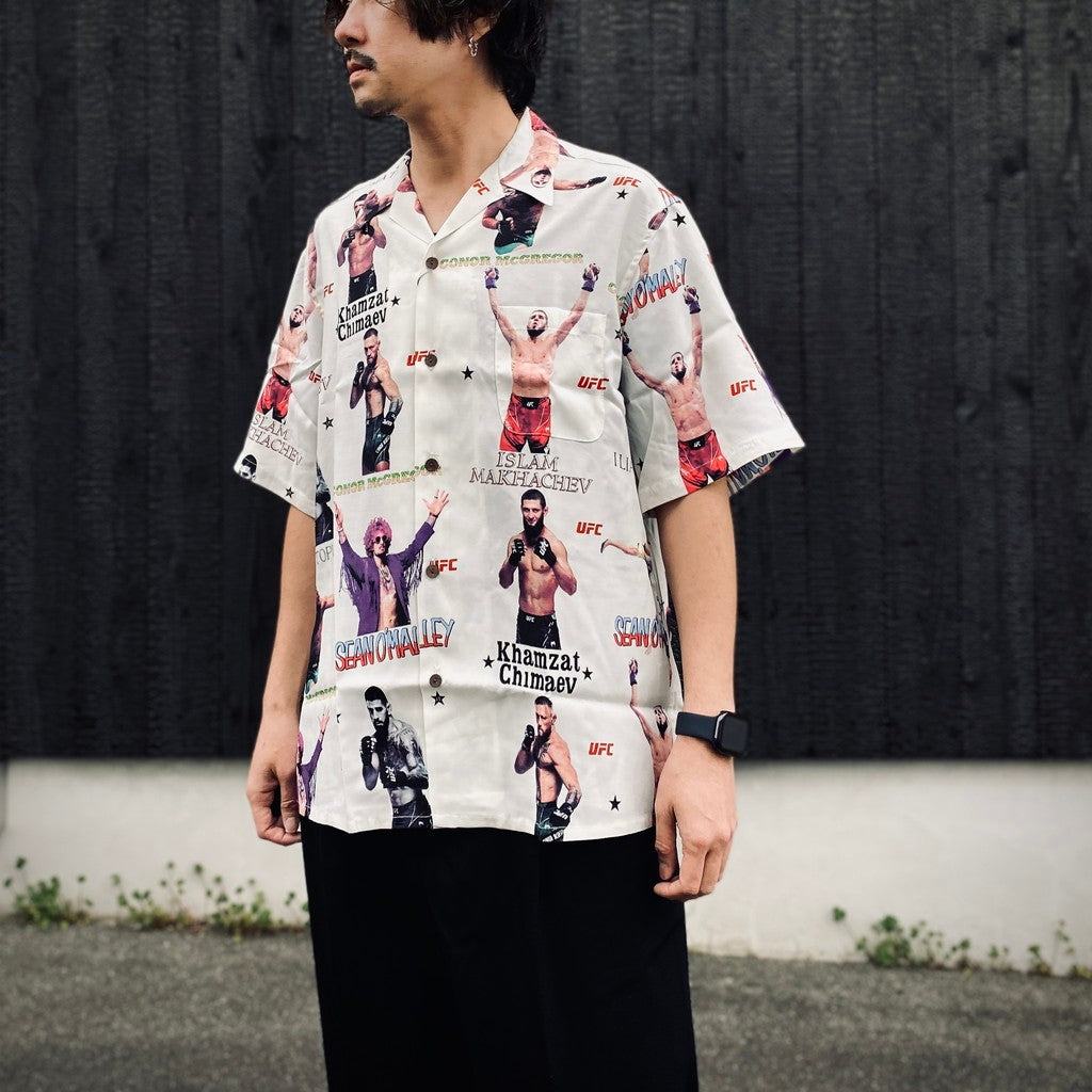 UFC | S/S HAWAIIAN SHIRT ( TYPE-1 ) #WHITE [UFC-WM-HI01