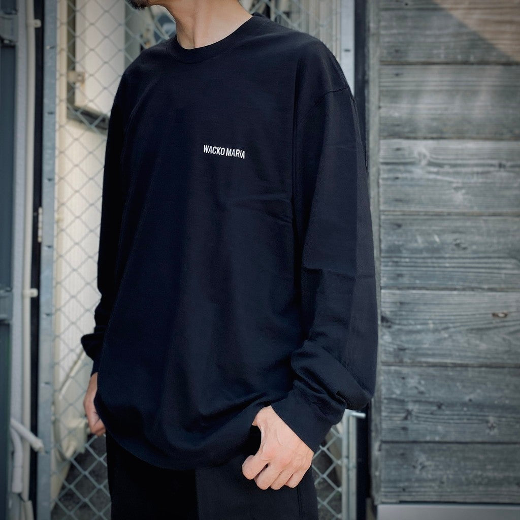 水洗重磅圓領長袖T卹 #黑色 [25FWE-WMT-LT01]